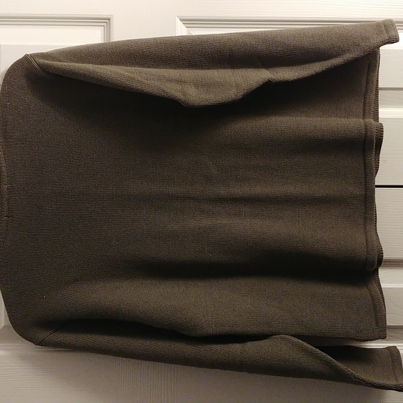 Olive Notched Neck Cotton Sweater - Picture 3 of 5